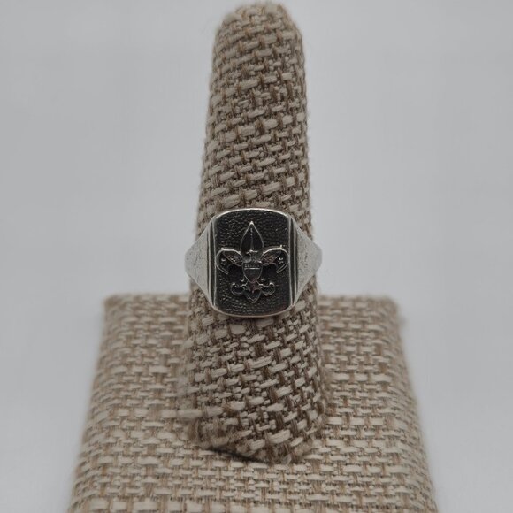 Size 8.75 Sterling Silver Solid Boy Scout Ring A2495 - Picture 1 of 8